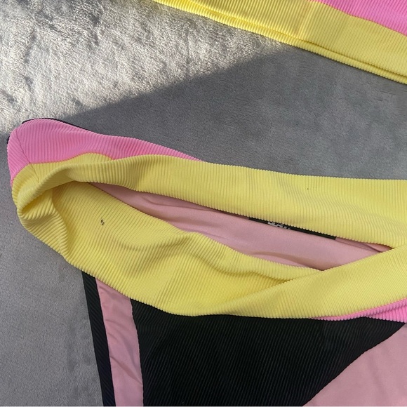 New! Beach Riot Mackenzie Heidi bikini Pink Lemonade Colorblock 27919 - Picture 6 of 9